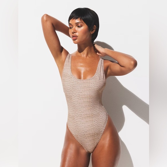 SKIMS Dune Crocodile One Piece Swimsuit